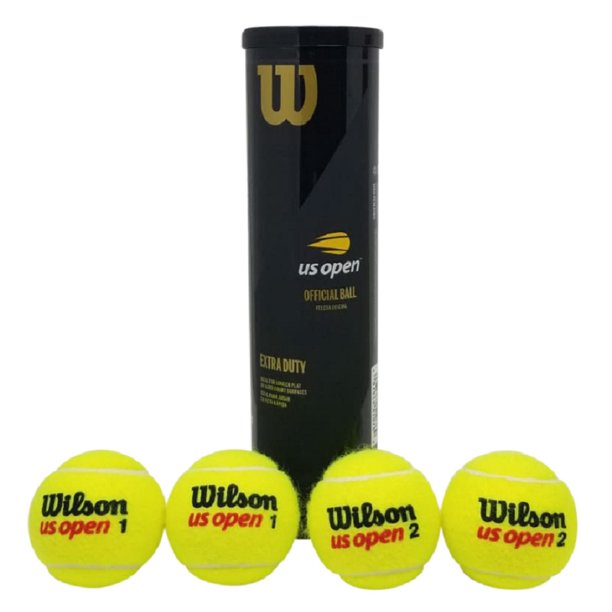 4 Ball Can Wilson US Open Tennis Balls 